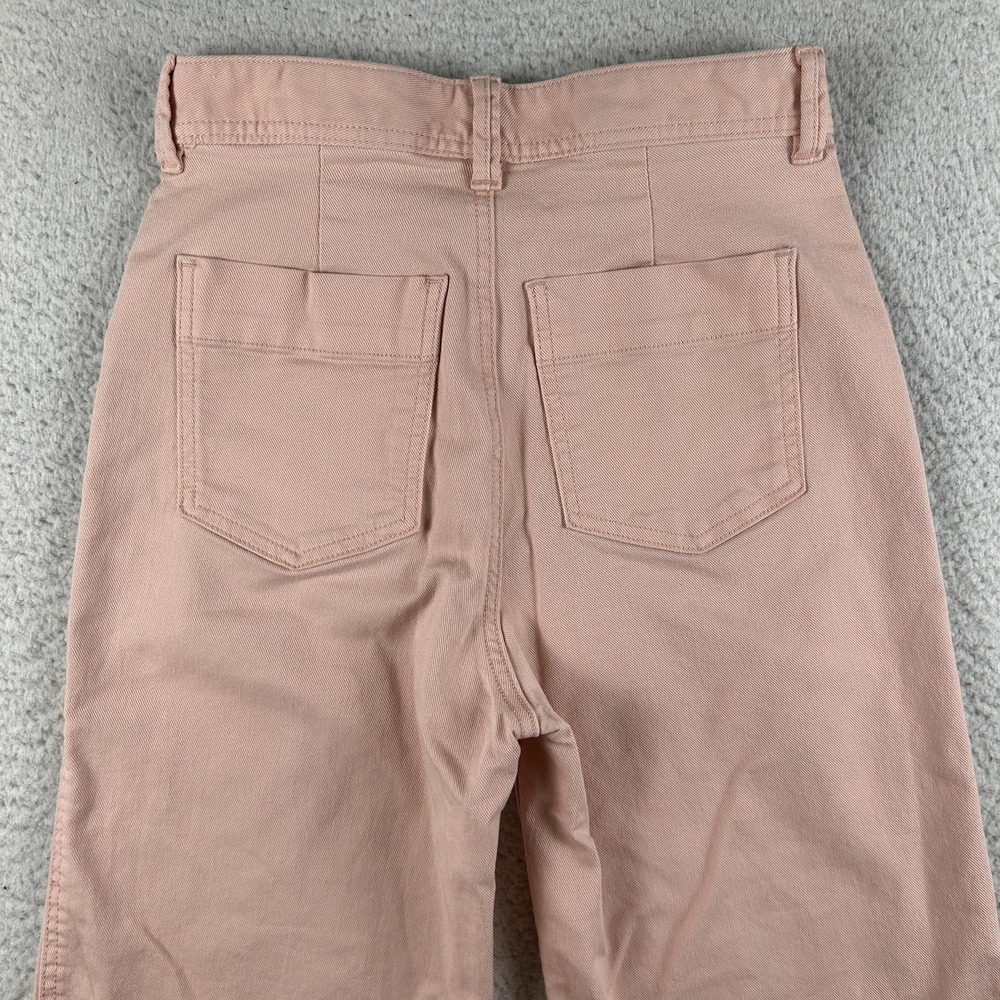 Gap Pants Womens 0 Pink High Rise Wide Leg Crop Twill Stretch Chino Spring - Picture 4 of 14